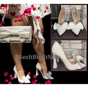 Betsy Johnson NOBBLE Ivory White Glitter Pumps Size 10 BNIB